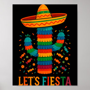 Cinco de mayo mexican cactus party funny letsCinco Poster