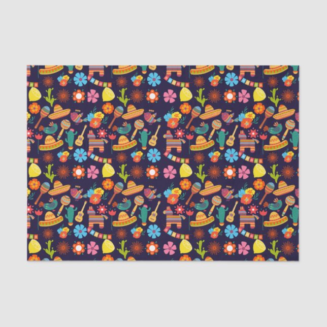 Cinco De Mayo Mexican cute pattern  Tissue Paper (Front)