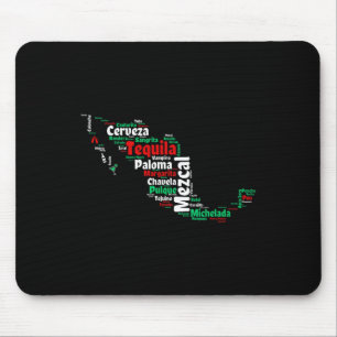 Cinco De Mayo Mexican Drinks Mexico Map For Cholos Mouse Mat