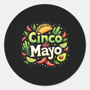 Cinco De Mayo Mexican Fiesta 5 De Mayo Squad Women Classic Round Sticker