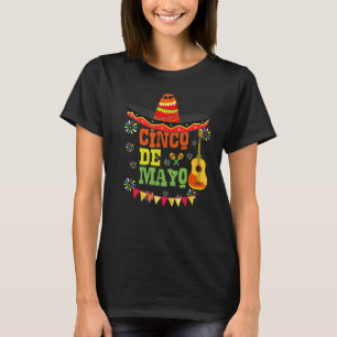 Cinco De Mayo Mexican Fiesta Party Guitar Maracas T-Shirt