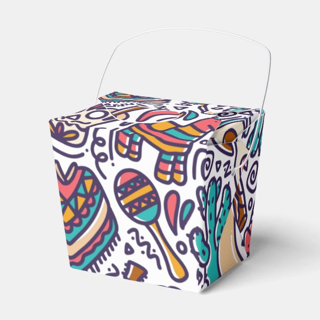 Cinco De Mayo Mexican Fiesta Seamless Pattern Favour Box (Front Side)