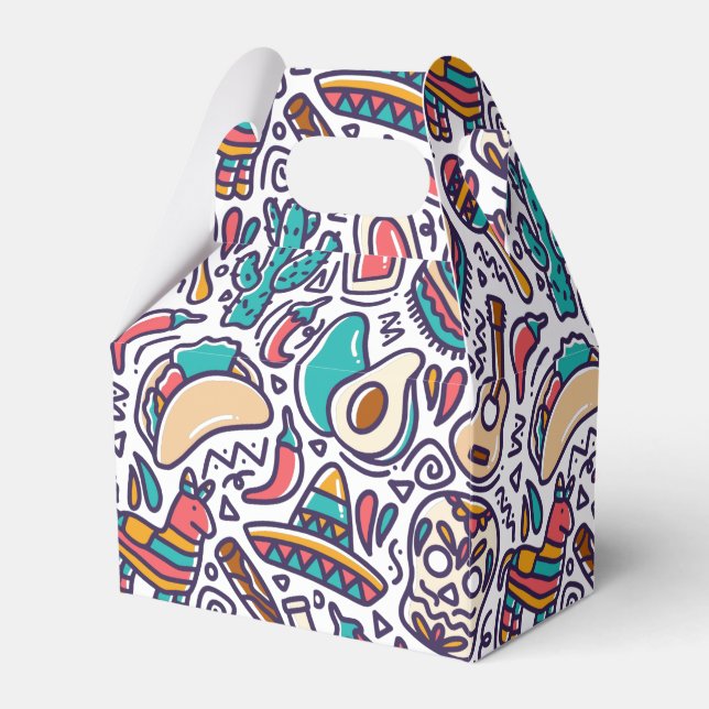 Cinco De Mayo Mexican Fiesta Seamless Pattern Favour Box (Front Side)