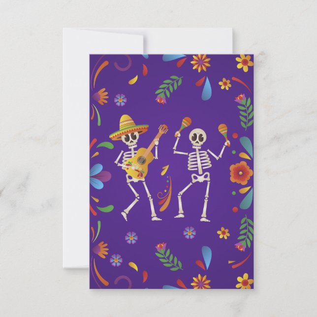 Cinco de Mayo Mexican Fiesta skull  Thank You Card (Front)