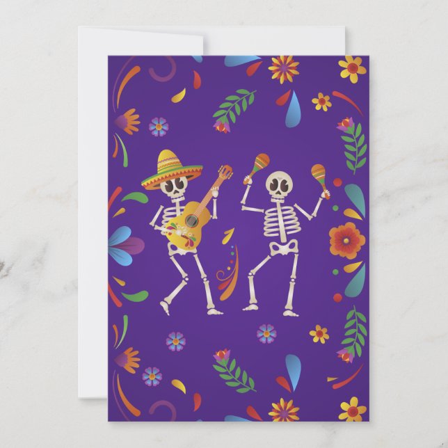 Cinco de Mayo Mexican Fiesta skull Thank you Invitation (Front)