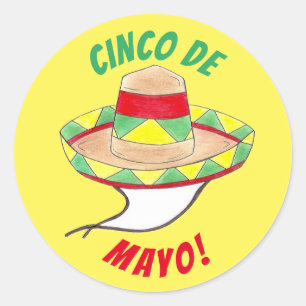 Cinco de Mayo Mexican Fiesta Sombrero Hat Party Classic Round Sticker