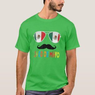 Cinco De Mayo Mexican Flag Moustache Funny T-Shirt