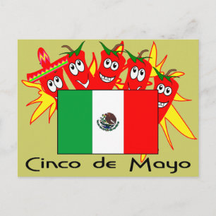 Cinco de Mayo MEXICAN FLAG Postcard