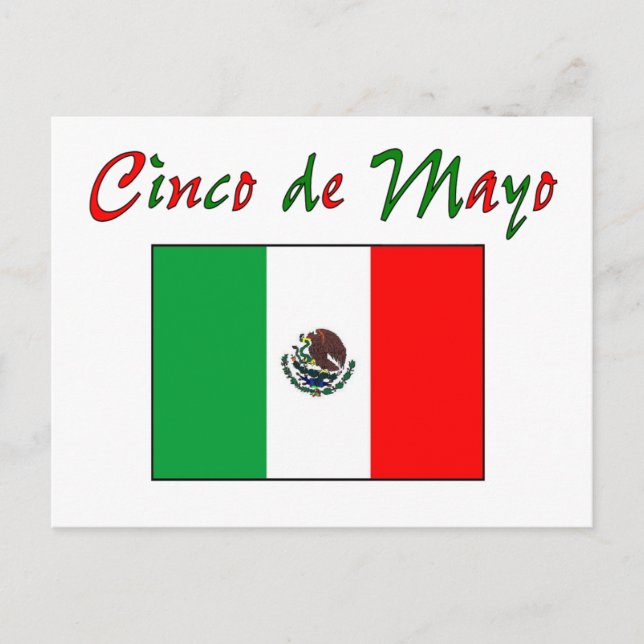 Cinco de Mayo Mexican Flag Shirt & Gifts Postcard (Front)