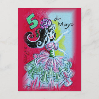 Cinco De Mayo Mexican Flamenco Dancer Postcard