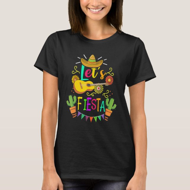 Cinco De Mayo Mexican Guitar Cactus for Men Women  T-Shirt (Front)