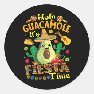 Cinco De Mayo Mexican Holy Guacamole Fiesta Time Classic Round Sticker
