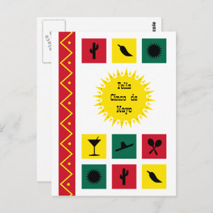 Cinco de mayo Mexican-inspired colourful Postcard