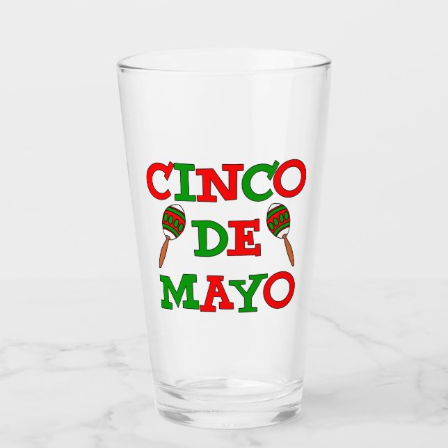 Cinco De Mayo Mexican Party Glass (Front)