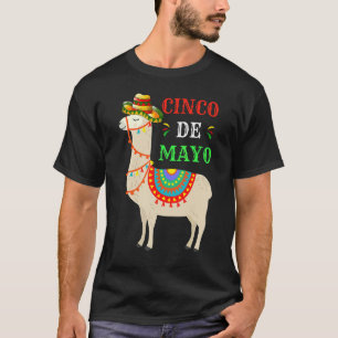 Cinco De Mayo Mexican Party Llama Mexican Dress T-Shirt