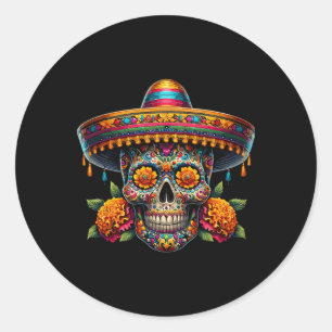 Cinco De Mayo Mexican Skull Fiesta  Classic Round Sticker