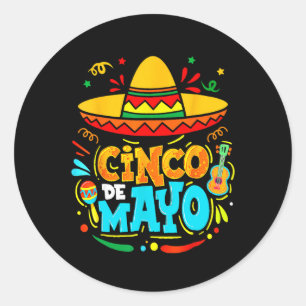 Cinco De Mayo Mexican Sombrero Fiesta Chilli Peppe Classic Round Sticker