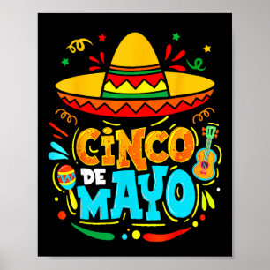 Cinco De Mayo Mexican Sombrero Fiesta Chilli Peppe Poster
