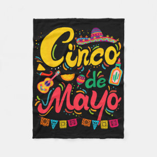 Cinco De Mayo Mexican Taco Funny 5 De Mayo Lets Fi Fleece Blanket