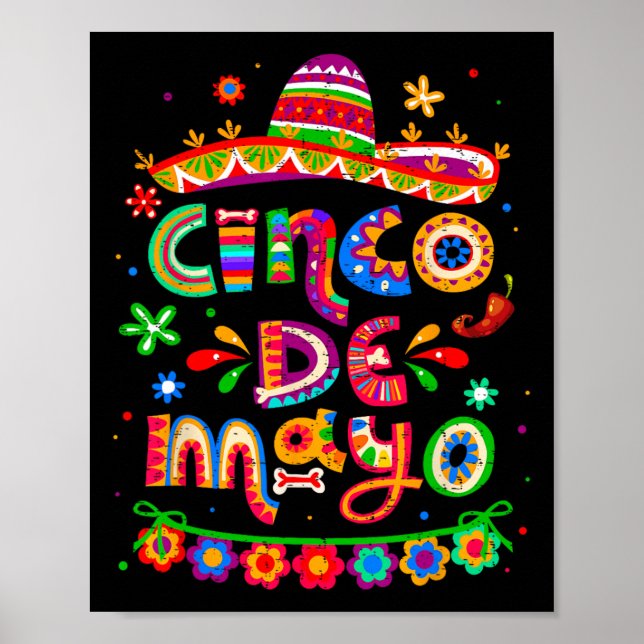 Cinco De Mayo Mexican Taco Let's Fiesta Cinco De M Poster (Front)
