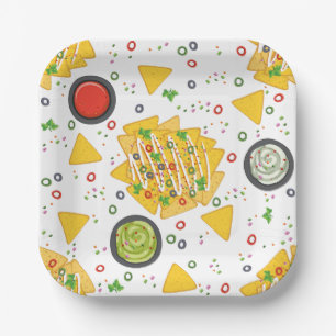 cinco de mayo mexico nachos guacamole paper plate