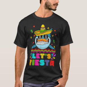 Cinco De Mayo Moustache Shark In Sombrero Let's Fi T-Shirt