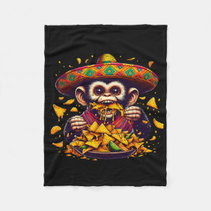 Cinco De Mayo Nacho-munching Monkey Fleece Blanket