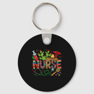 Cinco de mayo nurse coquette bow stethoscope key ring