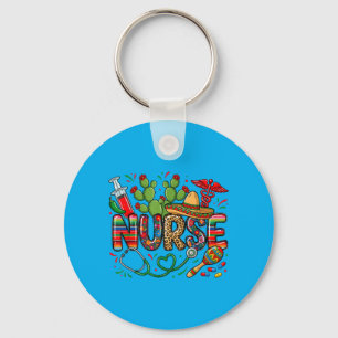 Cinco De Mayo Nurse Coquette Bow Stethoscope Key Ring