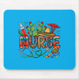 Cinco De Mayo Nurse Coquette Bow Stethoscope Mouse Mat