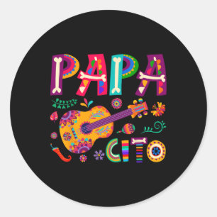 Cinco De Mayo Papacito Flower Papa Cito Mexican 1 Classic Round Sticker