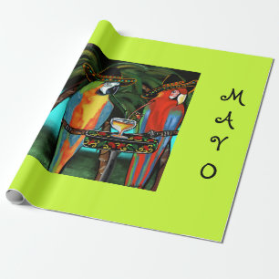 CINCO DE MAYO PARROTS WRAPPING PAPER
