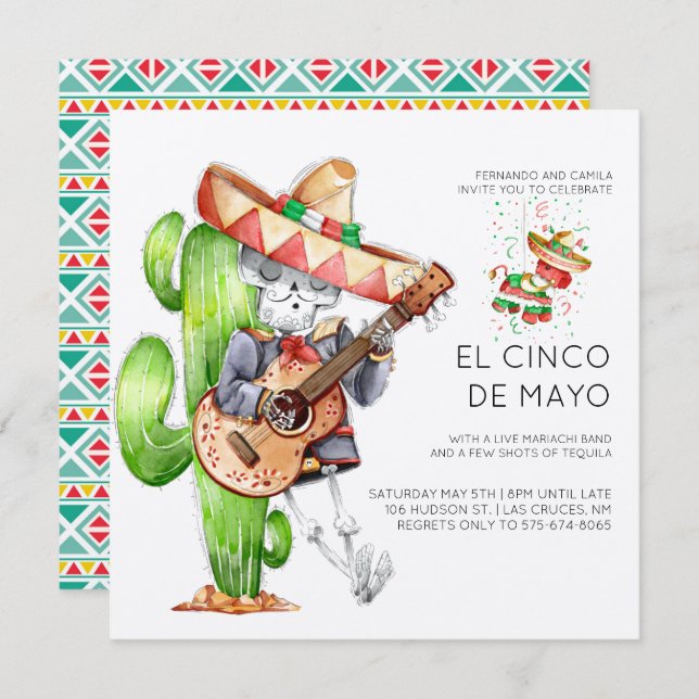 Cinco de Mayo Party Invitation (Front/Back)