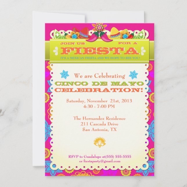 Cinco De Mayo Party Invitation Announcement (Front)