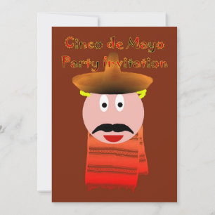Cinco de Mayo Party Invitation with sombrero