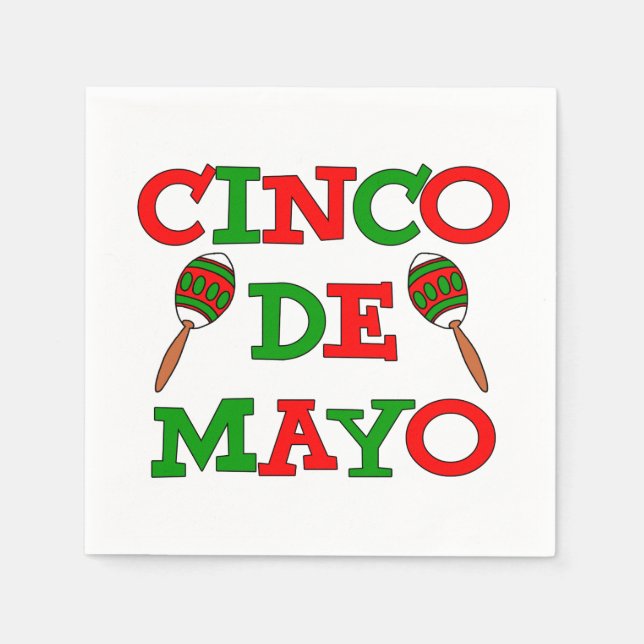 Cinco De Mayo Party Maracas Napkin (Front)