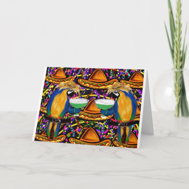 Cinco De Mayo  Party Parrot Card (Front)