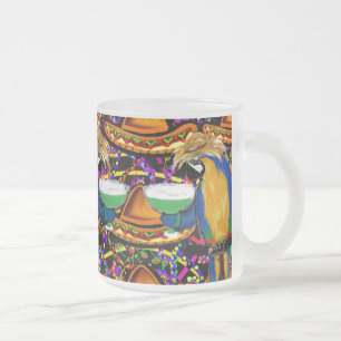 Cinco De Mayo Party Parrot Frosted Glass Coffee Mug