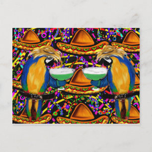 Cinco De Mayo  Party Parrot Invitation Postcard