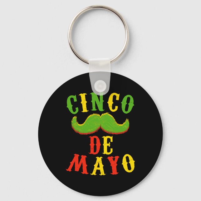 Cinco De Mayo Party Shirts Funny Cinco De Mayo Mus Key Ring (Front)