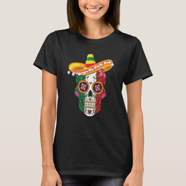 Cinco De Mayo Party Sugar Skull Men Women Mexican  T-Shirt (Front)