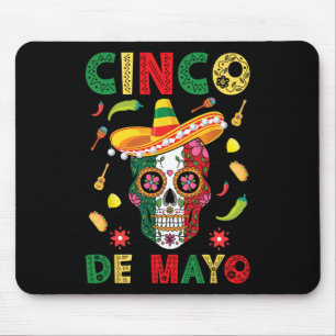 Cinco De Mayo Party Sugar Skull Mexican Fiesta Men Mouse Mat