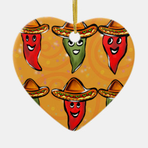 Cinco de Mayo Peppers Ceramic Tree Decoration