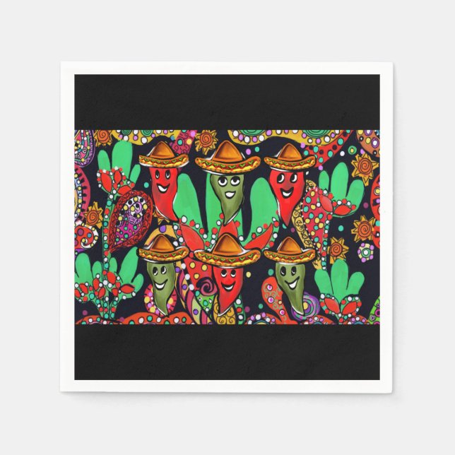 Cinco de Mayo Peppers Napkin (Front)