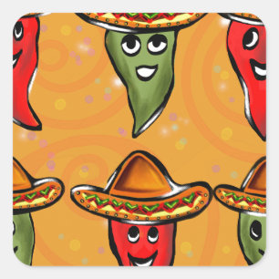 Cinco de Mayo Peppers Square Sticker