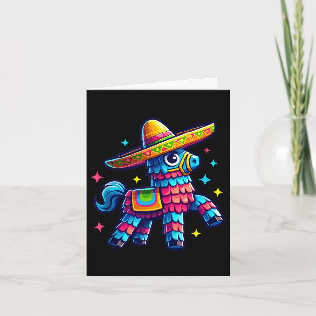 Cinco De Mayo Pinata Mexican Fiesta Party Pinata C Card (Front)