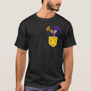 Cinco De Mayo Pocket Skull With Trumpet Mexican T-Shirt