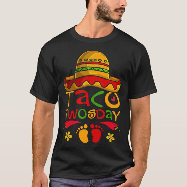 Cinco De Mayo Pregnancy Taco Twosday Mexican Women T-Shirt (Front)