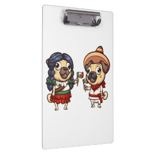 Cinco De Mayo Pugs Clipboard