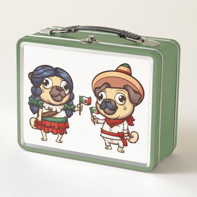 Cinco De Mayo Pugs Lunchbox (Front)